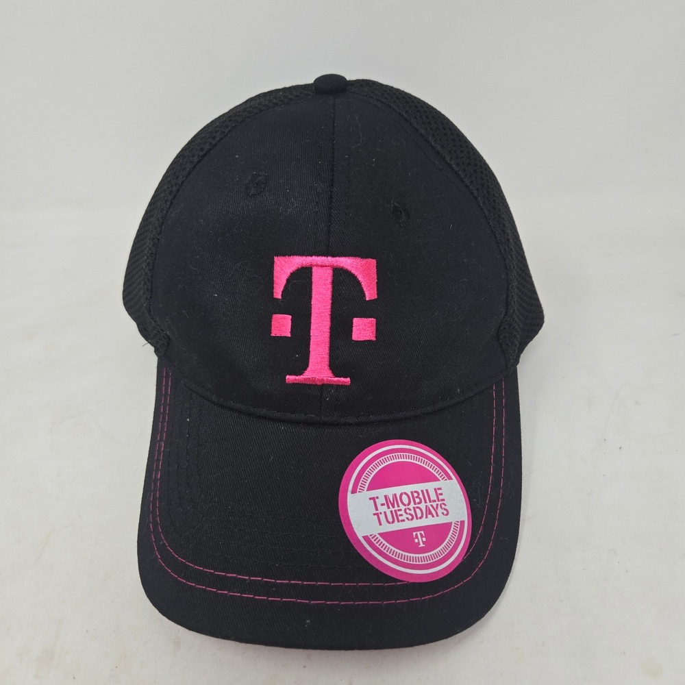 T-Mobile‎ Tuesdays Baseball Hat Black Magenta Mesh Trucker Cap Adjustable OSFM